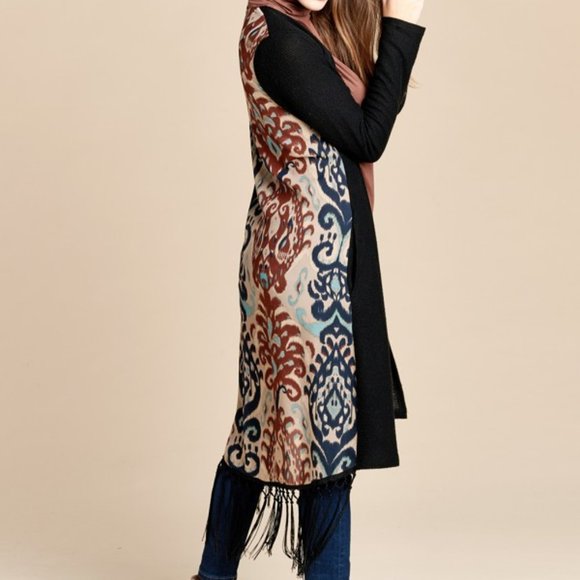 PLUS Size, Solid brushed waffle knit cardigan Duster by Oddi, NWT - Picture 5 of 5